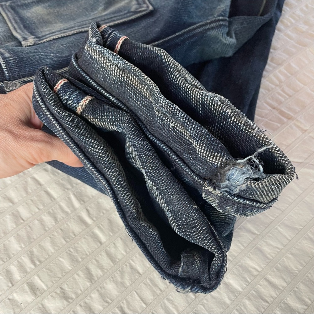 Naked & Famous Denim Men’s Elephant 4 Skinny Jeans - Dark Blue with fading - Picture 4 of 16